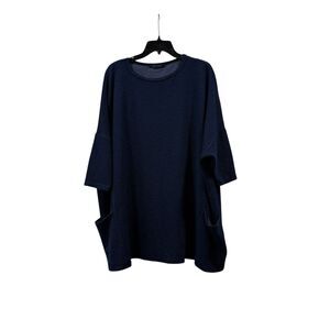Cut Loose Oversize Blue Top One Size Lagenlook Pockets